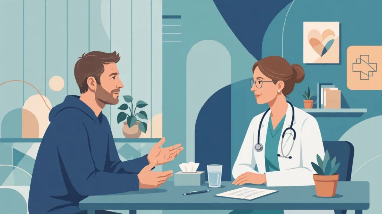 Doctor counseling a patient about the sex after prostate biopsy recovery timeline