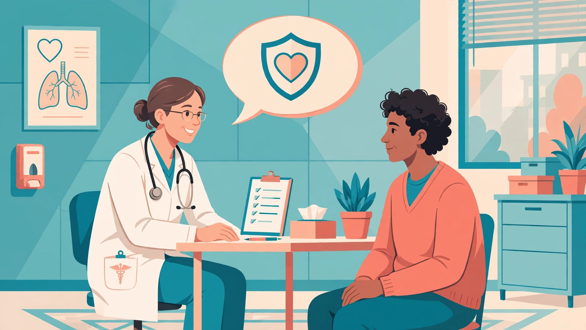 Doctor advising a patient about the sexual health new relationship talk