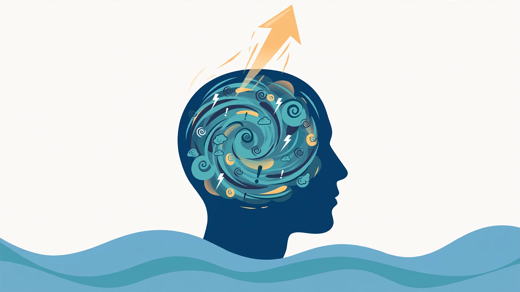 Illustration of stress and anxiety affecting men with situational ED