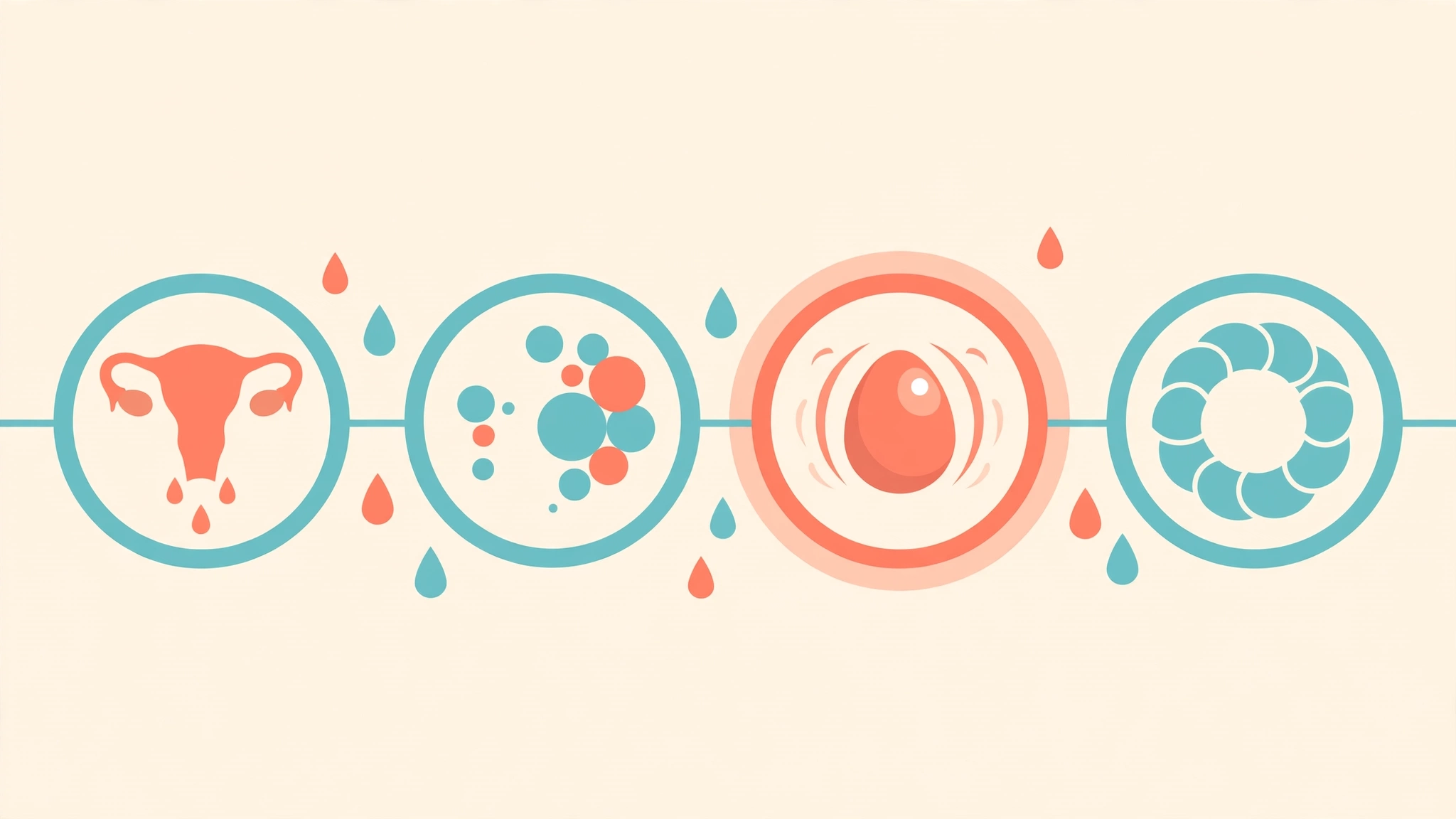 Menstrual cycle timeline showing ovulation spotting between periods