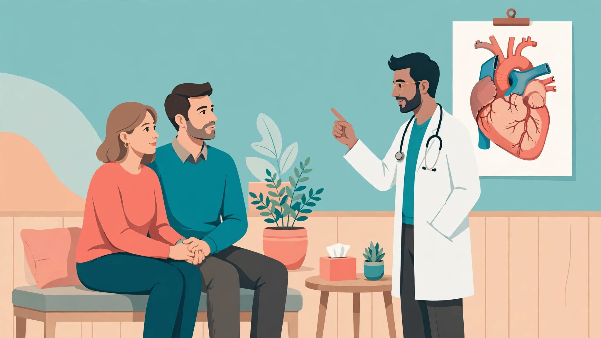 Couple discussing erectile dysfunction treatment options with their doctor