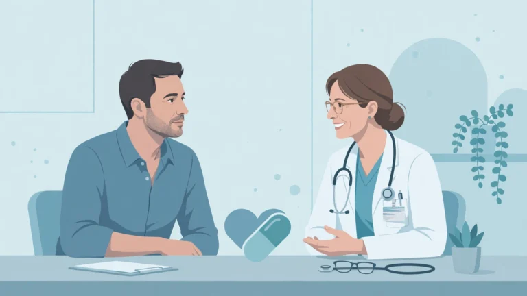Doctor explaining statins erectile dysfunction risk to a patient