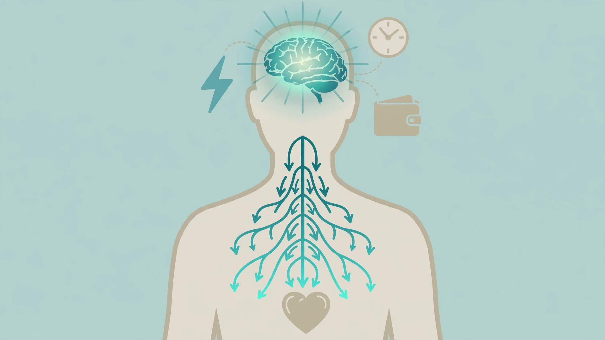 Medical illustration of how the stress response affects the nervous system and the link between stress and intimacy