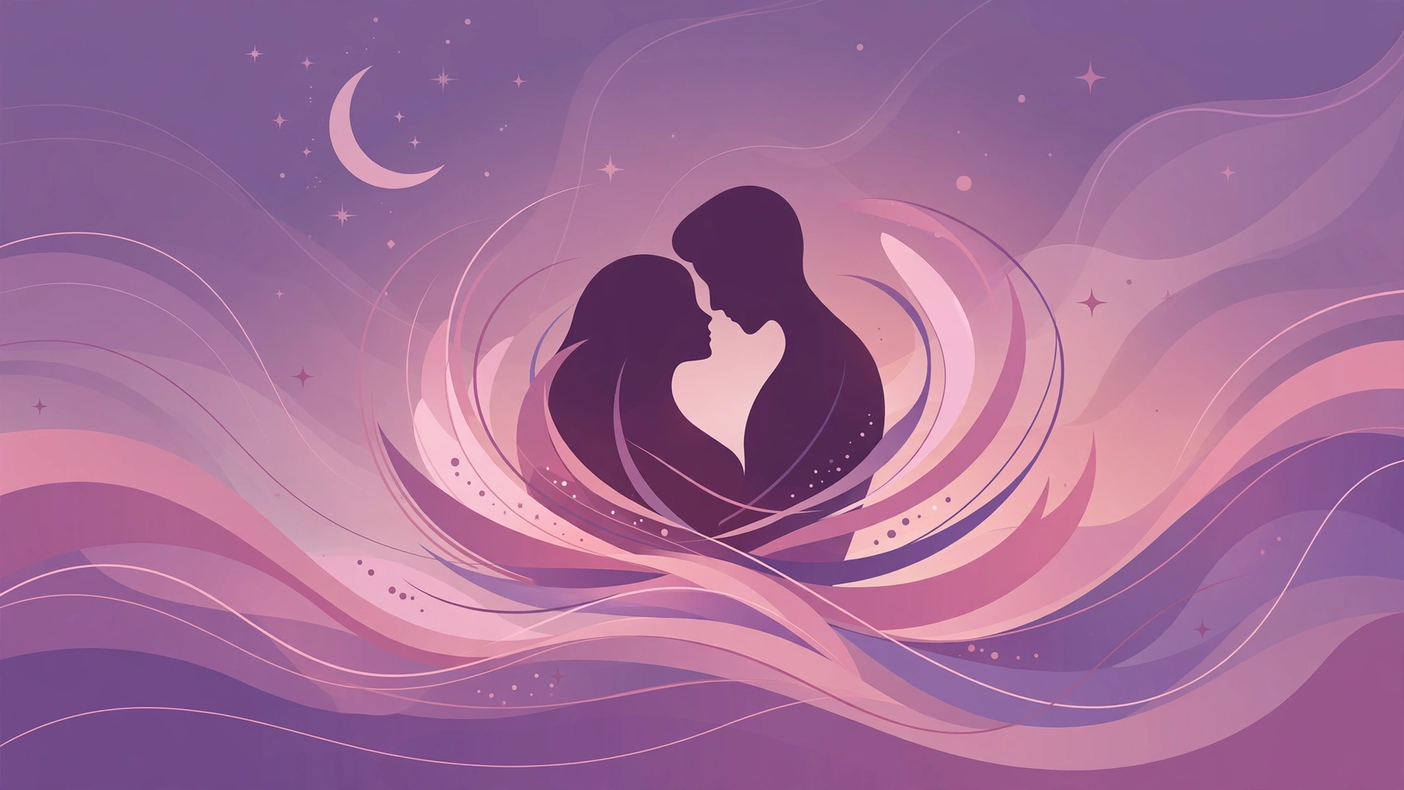 Abstract illustration of energy flowing between a couple during tantric practice