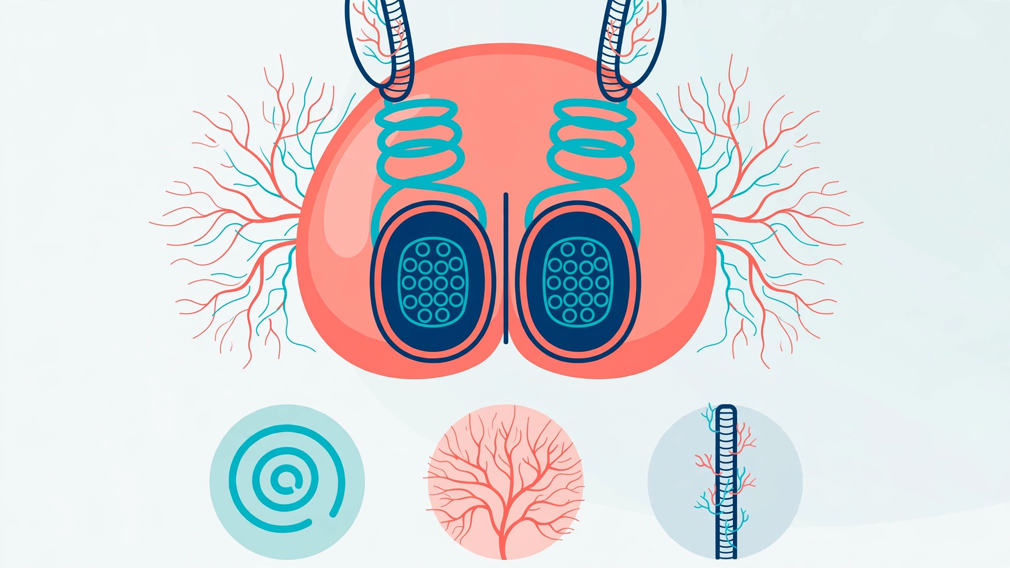 Medical illustration of the testicle and scrotum anatomy related to testicular pain causes