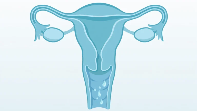 Vaginal discharge normal vs abnormal — clinical illustration of the female reproductive system