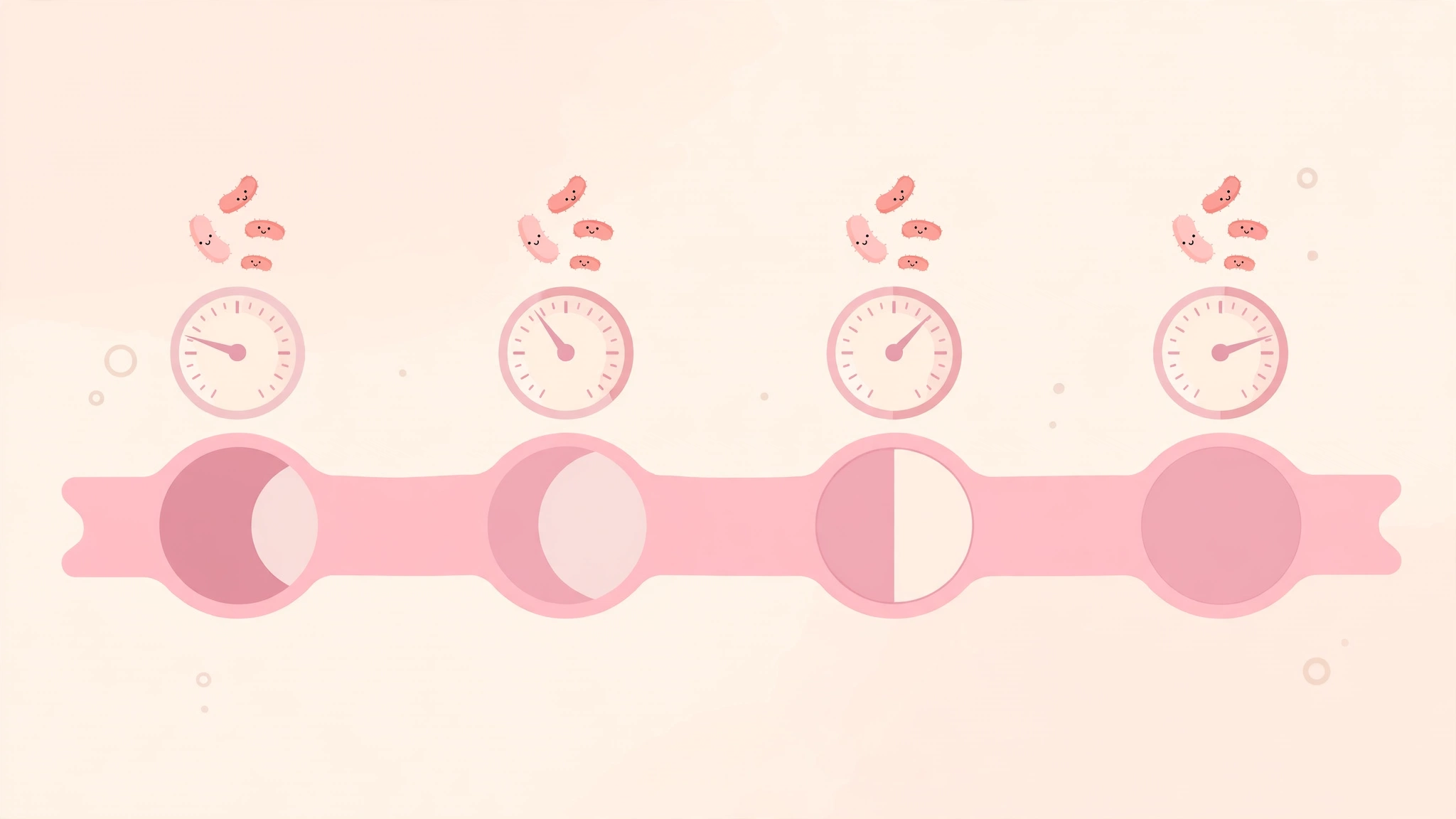 flat medical illustration showing how vaginal pH shifts across the menstrual cycle phases — vaginal ph balance explained