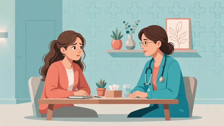 Doctor consulting a patient about why does sex hurt