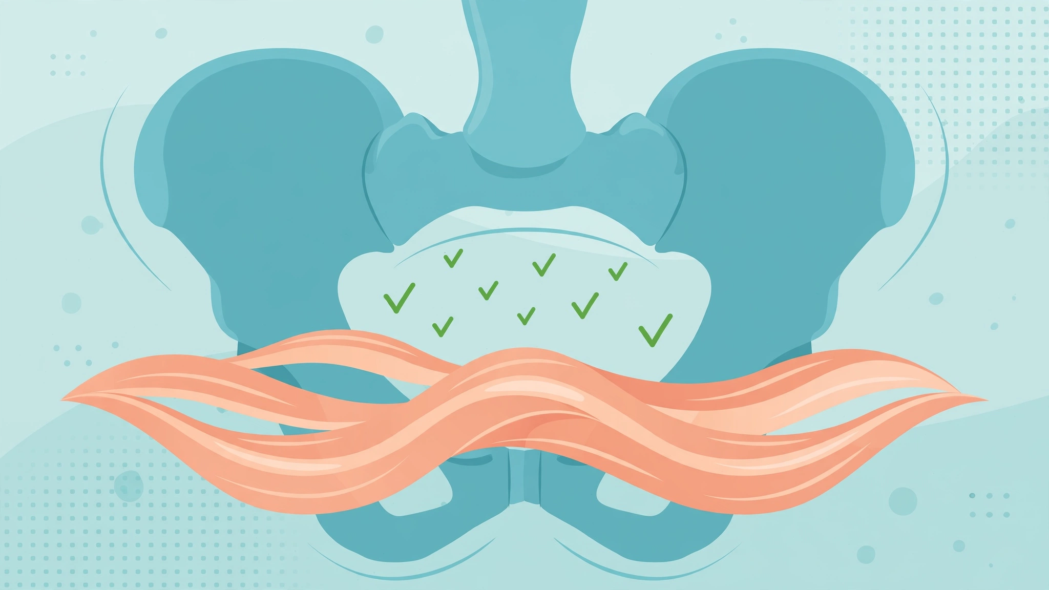 Illustration of relaxed pelvic floor muscles in vaginismus symptoms treatment