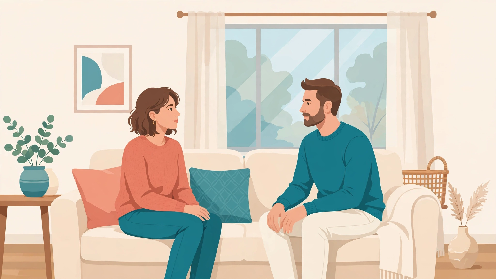 Couple having an open conversation about consent and boundaries: what is consent in relationships